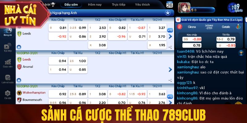 Sảnh cá cược thể thao 789club
